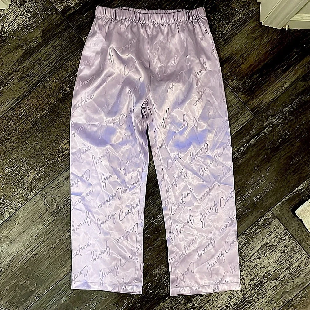 Juicy Couture Purple Satin Pajama pants sz Small 6/6X
